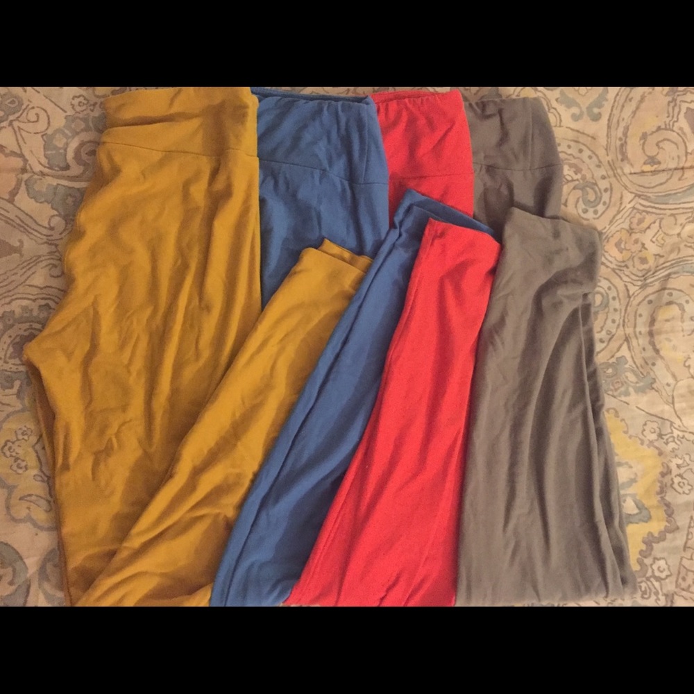 Lot of 4 Solid LuLaRoe OS Leggings